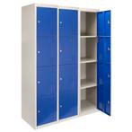 3 x Lockerkast Metaal - Blauw - Vierdeurs - Per unit:, Zakelijke goederen, Kantoor en Winkelinrichting | Magazijn, Stelling en Opslag