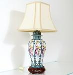 Tafellamp - Hout, Porselein, Chinese Tafellamp met Pagode