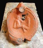 Oud-Romeins Terracotta Gladiator olielamp - 73 mm, Antiek en Kunst
