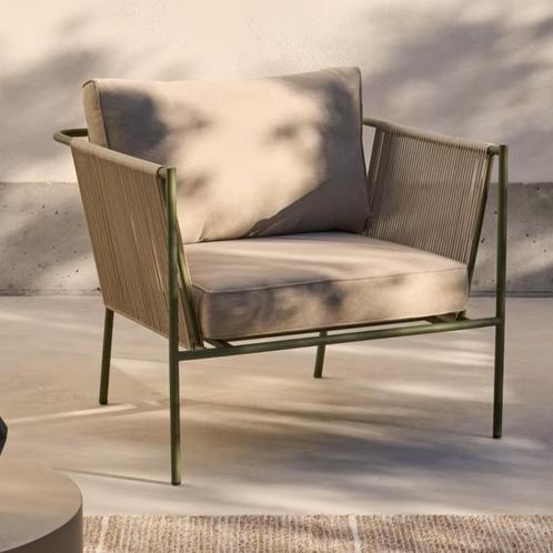 *WOONWINKEL* Kave Home Zivia Beige Fauteuil Voor Buiten, Tuin en Terras, Tuinsets en Loungesets, Nieuw, Kunststof, Verzenden