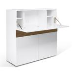 *WOONWINKEL* TemaHome Focus Secretaire Wit Met Walnoot, Huis en Inrichting, Bureaus, Nieuw, Verzenden