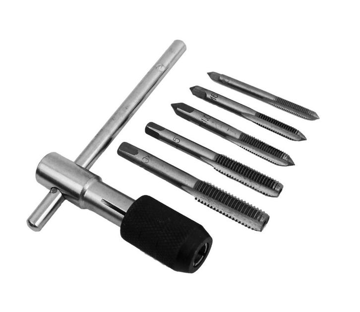 Set draadtappen M5, M6, M7, M8, M10 met tapijzer, Doe-het-zelf en Verbouw, Gereedschap | Handgereedschap, Nieuw, Ophalen of Verzenden