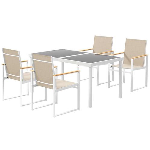 TRUUSK Zitgroep 5-delig. Eetgroep Voor 4 Personen Afneembare, Tuin en Terras, Tuinsets en Loungesets, Nieuw, Verzenden