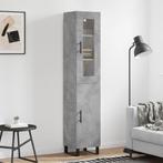 vidaXL buffetkast 34,5x34x180 cm bewerkt hout betongrijs, Huis en Inrichting, Minder dan 50 cm, Verzenden, Nieuw, Minder dan 100 cm