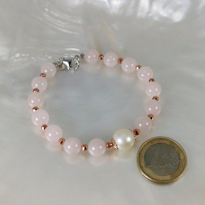 Armband Zilver Parel - Quartz - SSP Ø10,8mm pink Hematine, Sieraden, Tassen en Uiterlijk, Armbanden