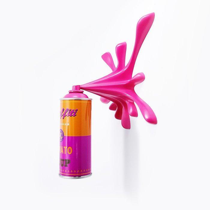 2FAST - Pink Graffiti Tomato Soup Splash Sculpture, Antiek en Kunst, Kunst | Designobjecten