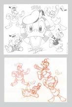 Roberto Ronchi - 2 Original drawing - Donald Duck - Old, Boeken, Stripboeken, Nieuw