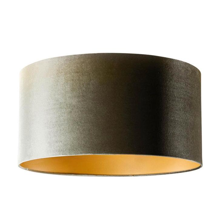Velours lampenkap groen met gouden binnenkant 50/50/25, Huis en Inrichting, Lampen | Lampenkappen, Minder dan 25 cm, Rond, Groen