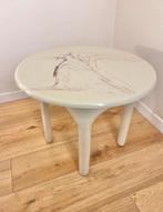 Roze Marmorino vintage Italiaans design bijzettafel, Ophalen of Verzenden