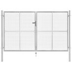 vidaXL Poort 306x200 cm gegalvaniseerd staal zilverkleurig, Verzenden, Nieuw