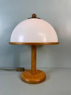 Lamp - Retro Mushroom Lamp met Houten Frame en Plexiglas Kap, Antiek en Kunst