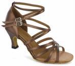Latin Salsa Dames Dansschoenen in Bronze PU leer met veel ba, Ophalen of Verzenden, Nieuw, Schoenen