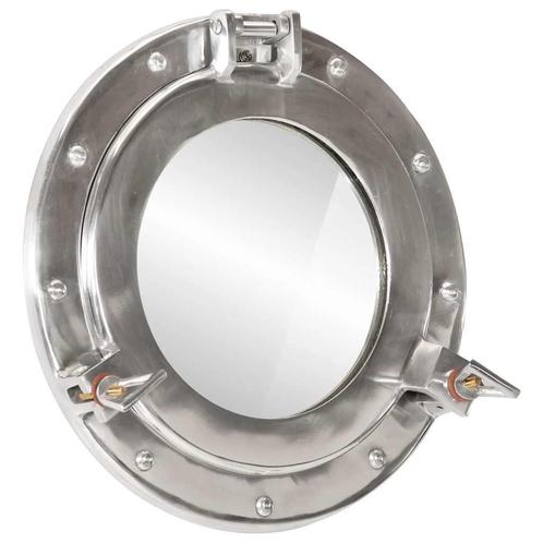 vidaXL Wandspiegel patrijspoort Ø30 cm aluminium en glas, Huis en Inrichting, Woonaccessoires | Spiegels, Nieuw, Verzenden