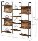 Industriële Boekenkast met 14 Planken –Opbergrek en Wandkast, Huis en Inrichting, Kasten | Boekenkasten, Verzenden, Nieuw