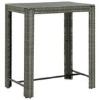 vidaXL Tuinbartafel 100x60,5x110,5 cm poly rattan grijs, Tuin en Terras, Verzenden, Nieuw