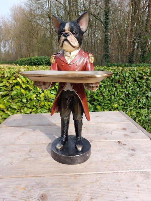 Beeld, french buldog as budhler with plateau - 50 cm -, Antiek en Kunst, Curiosa en Brocante