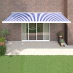 vidaXL Luifel uittrekbaar 5x3 m stof en aluminium blauw en, Tuin en Terras, Verzenden, Nieuw