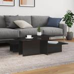 vidaXL Salontafels 2 st bewerkt hout hoogglans zwart, Verzenden, Nieuw, 50 tot 100 cm, Minder dan 50 cm