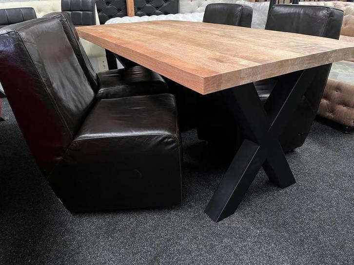 Mega Deal !! Stoere Eethoek Incl 4 Luxe Leren Stoelen !!, Huis en Inrichting, Complete eetkamers, Zo goed als nieuw, Ophalen