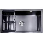 Spoelbak met droogrek | Keuken wasbak | 74x44x20cm | Zwart, Verzenden, Nieuw