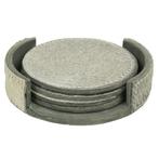 onderzetter koehuid rond grijs 10cm (set of 4), Verzenden, Nieuw