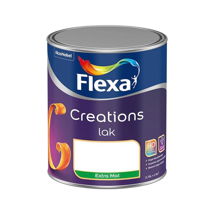 Flexa Creations Lak - Extra Mat Wit 1L, Doe-het-zelf en Verbouw, Verf, Beits en Lak, Lak, Wit, Nieuw, Minder dan 5 liter, Verzenden
