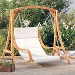 vidaXL Schommelstoel met kussen massief vurenhout met, Tuin en Terras, Tuinbanken, Verzenden, Nieuw, Hout