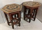 Bijzettafel (2) - Hout - Hulpbijzettafels Taracea, Antiek en Kunst