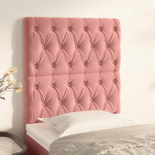 vidaXL Hoofdborden 2 st 80x7x78/88 cm fluweel roze, Huis en Inrichting, Slaapkamer | Bedden, Nieuw, Stof, Verzenden