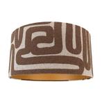 Stoffen lampenkap bruin met beige  50/50/25, Nieuw, Bruin, Modern, Minder dan 25 cm