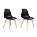 Stijlvolle set van 2 zwarte eetkamerstoelen KITO - tijdlo..., Huis en Inrichting, Tijdloos design, Twee, Zwart, Nieuw