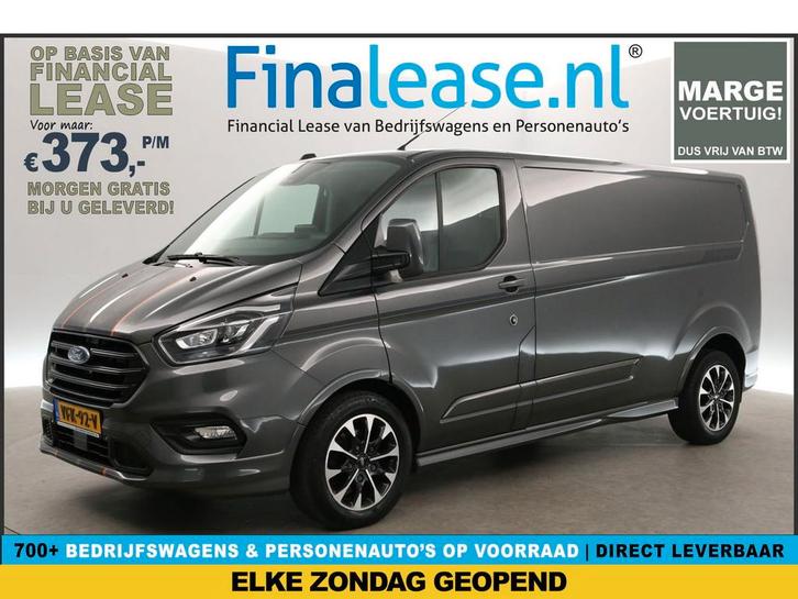 Ford Transit Custom 320 2.0 TDCI L2H1 185PK Sport MARGE Cam, Auto's, Bestelauto's, Lease, Automaat, Diesel, Ford, Zilver of Grijs