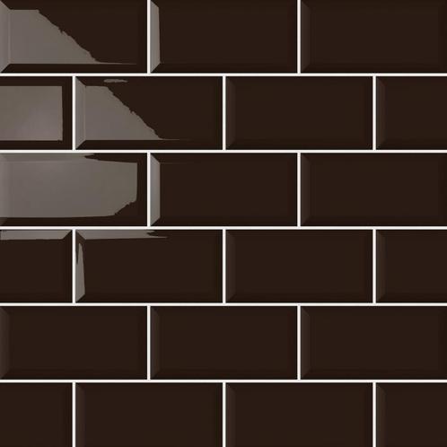 Wandtegel metrotegel 10x20 chocolade bruin glans wandtegel, Doe-het-zelf en Verbouw, Tegels, Wandtegels, Nieuw, 10 m² of meer