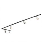 Smart 1-fase rail zwart met staal incl. 5 WiFi GU10 - Iconic, Nieuw, Overige materialen, Modern