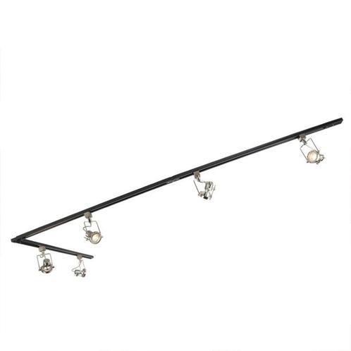 Smart 1-fase rail zwart met staal incl. 5 WiFi GU10 - Iconic, Huis en Inrichting, Lampen | Spots, Nieuw, Overige materialen