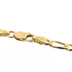 Gouden Figaro schakel ketting | 50 cm (heren ketting), Sieraden, Tassen en Uiterlijk, Kettingen, Ophalen of Verzenden, Gebruikt