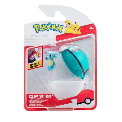 Jazwares Pokémon Clip N Go Figure Pack-Horsea + Net Ball, Verzamelen, Beelden en Beeldjes, Nieuw, Ophalen of Verzenden