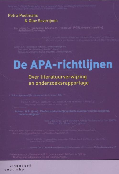 De APA-richtlijnen, 9789046903452, Boeken, Studieboeken en Cursussen, Zo goed als nieuw, Verzenden