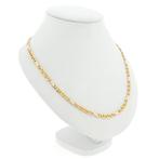 Bicolor gouden fantasie schakel ketting | 51,5 cm (geelgoud), Sieraden, Tassen en Uiterlijk, Kettingen, Ophalen of Verzenden, Gebruikt