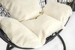 Hangstoel - Ei stoel - met frame - zwart-beige - tot 125 kg