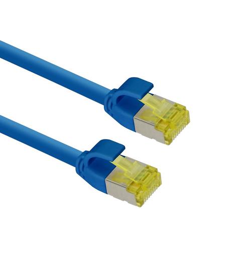 Ultra slim Patchkabel S/FTP Cat 6A blauw  5 M, Computers en Software, Pc- en Netwerkkabels, Nieuw, Ophalen of Verzenden