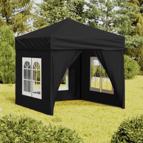 vidaXL Partytent inklapbaar met zijwanden 2x2 m zwart, Tuin en Terras, Partytenten, Partytent, Nieuw, Verzenden