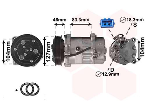 AIRCO COMPRESSOR VOOR VW TRANSPORTER CARAVELLE 1996-2003, Auto-onderdelen, Airco en Verwarming, Nieuw, Ophalen of Verzenden