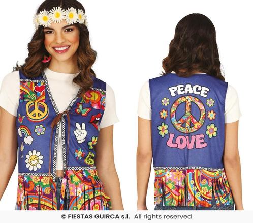 Peace & Love Hippie Vest Dames, Kleding | Dames, Carnavalskleding en Feestkleding, Nieuw, Ophalen of Verzenden