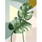 Schilderen op Nummer Set - Bladeren Monstera - incl. Verf &, Hobby en Vrije tijd, Knutselen, Nieuw, Ophalen of Verzenden