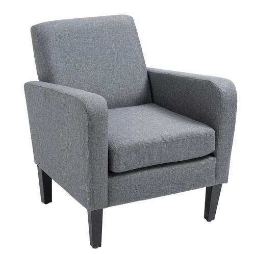TRUUSK Enkele Fauteuil Relaxfauteuil - Gestoffeerd met Linne, Huis en Inrichting, Fauteuils, Nieuw, Verzenden