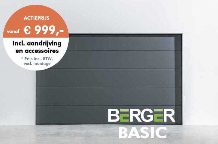 Goedkope Garagedeur – Nieuw – Stel Zelf Samen vanaf € 999,-, Doe-het-zelf en Verbouw, Deuren en Horren, Nieuw, Metaal, Garagedeur