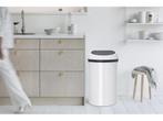 Brabantia Touch Bin Prullenbak - 60 liter - White, Verzenden, Zo goed als nieuw