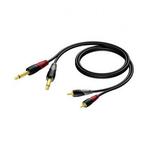 Tulp naar 2 x jack 6.35 mm kabel - Procab - 3 meter, Audio, Tv en Foto, Audiokabels en Televisiekabels, Verzenden, Nieuw