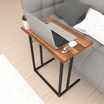 [en.casa] Bureau Högsby laptoptafel 65,5x60x35,5 cm walnootk, Huis en Inrichting, Tafels | Bijzettafels, Verzenden, Nieuw